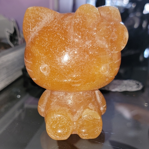 Orange Calcite Hello Kitty Crystal - Picture 4 of 6